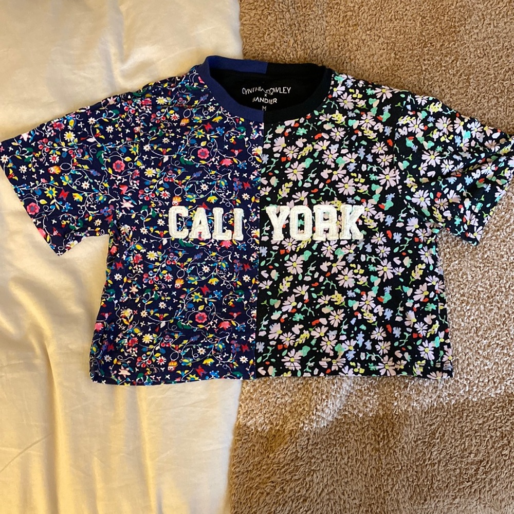 Cynthia Rowley x Bandier Cali York cropped tee, size M